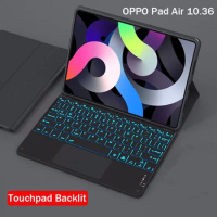 Backlit Keyboard Case for OPPO Pad Air 10.36" 2022 for OPPO Pad 11 Inch Keyboard Cover Flip Stand Full Protective Leather Cover