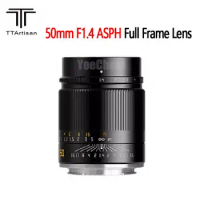 TTArtisan 50mm F1.4 ASPH Full Frame Manual Focus Lens for Sony E Canon RF Nikon Z For Sigma Lumix Leica L mount Camera MF Lens