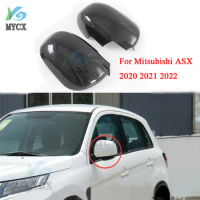 Carbon Fibre Rearview Mirror Cover Side Wing Cap Carbon Exterior Accessories Protector Parts For Mitsubishi ASX 2020-2022