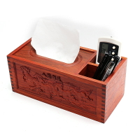 實木面紙收納盒 實木紙巾盒紅木抽紙盒紅花梨多功能桌面收納盒木質家用客廳餐紙盒