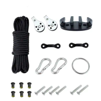 Water Sports Kayak Canoe Anchor Trolley Kit Cleat Rigging Ring Pulleys Pad Eyes Well   Nuts Screws Rope Boats Decks Accessorie