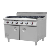 Commercial Free Standing Gas 6 Burner Cooker With Cast Iron Cooktops /Western Gas Range Stove With Cabinet