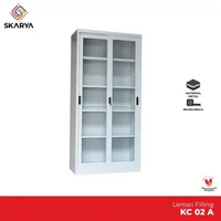 Lemari Arsip Lemari Besi Filling Cabinet Pintu Kaca KC 02A (Baru) LUAR KOTA + KAYU