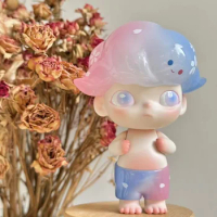 Original Dimoo Cherry Blossom At Night Sakura Jelly Pink Action Figure Extra Size Kawaii Boy Designer Toy Collection Artistic