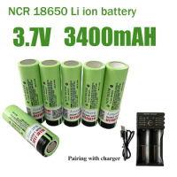 100% NCR 18650B 3.7V 3400mAh rechargeable lithium battery, suitable for Panasonic flashlights, brand new 18650