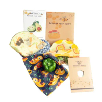 3PCS/Set Eco Friendly Reusable Food Wraps Food Fresh Keeping Storage Organic Beeswax Cloth Wrap Cling Wrap