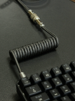 Hiomu 40%鍵盤專用客制化航插線type-c編織螺旋彈簧線