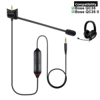 Replacement Cable For Bose QuietComfort 35 II QC35 QC35II Headphones With External Microphone Mic Mute Switch