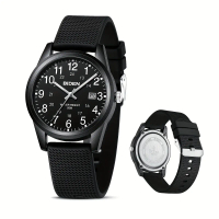 BIDEN Men's Sports Watch - 5 ATM Waterproof, Easy-Read Arabic Numbers, Lightweight Plastic Case with