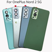 Nord2 Rear Housing Cover For OnePlus Nord 2 5G One Plus Back Door Glass Repair Battery Case + Logo Camera Lens Glue