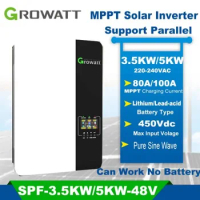 Growatt 5000W Solar Power 230V 5KVA MPPT 80A Off-Grid 1 Phase Inverter For Home/Industrial Solar System