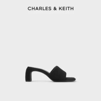 CHARLES&amp;KEITH24 Spring new CK1-60920366 fleece open-toed flip-flops