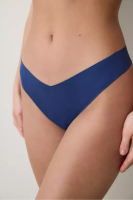 Penti Invisible Laser Cut V Shape Navy Blue Thong Panties