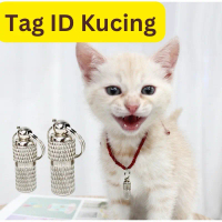 Anti-Lost Pet Cat ID Address Alamat tag kucing Name Chain Pendent Personalized Nameplate Rantai Chai