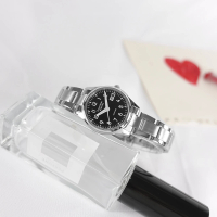 【Roven Dino 羅梵迪諾】小巧迷人 數字刻度 藍寶石水晶玻璃 日期 不鏽鋼手錶 黑色 28mm(RD9812-B)