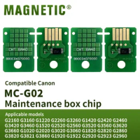 For Canon MC-G02 Maintenance Box Zero Chip G3560 G3620 G3660 G1020 G2020 G3020 G3060 Waste Ink Bin G2560 G3520 G3560 G3620 Chip