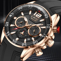 LIGE Sports Chronograph Quartz Wrist Watch Man Fashion Waterproof Men Watch Top Brand Luxury Automatic Date Watch Montre Homme