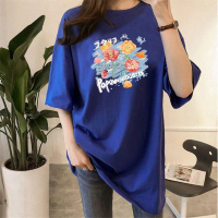 [AMYGO] 2N231 Cotton T shirt Women M-5XL Loose T shirt Women Plus Size Tshirt Woman t shirt women Lo