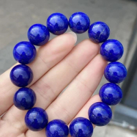 15mm Natural Lapis Lazuli Blue Gemstone Women Men Bracelet Beads Men Lapis Lazuli Stone AAAAA