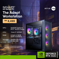 IDEALTECH pakej PC WORKSTATION yang cekap dengan NVIDIA RTX4070TI SUPER 12GB ( CORE I7 / 32GB RAM / 