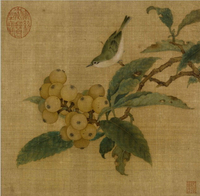 仿古畫名畫復制品宋林椿枇杷山鳥圖花鳥畫國畫名人字畫