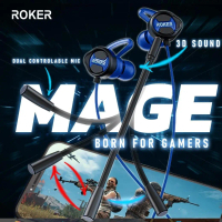 Earphone / Headset Gaming Roker MAGE JACK 3.5mm bass earbud Earphones Headphones Microphone Handsfre