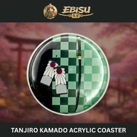 Aesthetic Japanese Katana Art Drink Coaster Tanjiro