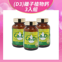 健康食妍 離子植物鈣+D3 三入組 L型離子植物乳酸鈣 酪蛋白磷酸胜肽 維生素D K2 酵母鎂