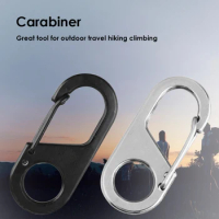 8-shaped Backpack Hook Buckle 440 Stainless Steel Mini Key Anti-Theft Clasps Lightweight Wear-resistant for Outdoor Sports