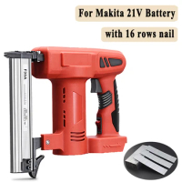 Wireless Electric Stapler Nail Gun F30 Straight Nail Gun Furniture Woodworking Tool for Makita 21V Battery (No battery)
