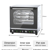 Stainless steel electric bread baking oven with steam/ shelf/ knobs convection ovens