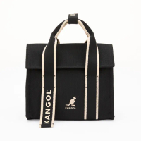 【KANGOL】方塊包 帆布包 手提包 側背包 托特包(米白/黑色)