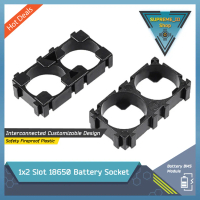 1x2 slot 18650 Battery Interconnected/Customizable Socket Bracket Holder Spacer Fireproof Plastic Te
