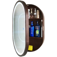 Oval Bathroom Mirror Cabinet Storage with Light Wall Hanging Dressing Bathroom Mirror Wall Hanging Full-Length Mirror
