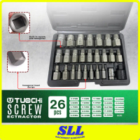 26PCS TUOCHI Broken Head Screw Extractor Set Drill Bit Extractor Tool Rusted Screw Removal Tools Dam