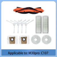Main brush/side brush/HEPA filter + mop cloth + dust bag are compatible with Xiaomi M30 Pro C107 robot vacuum cleaner
