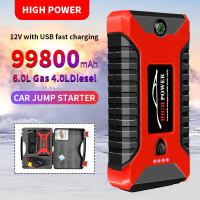 Jump Starter จั๊มสตาทรถยนต์ 99800mAh แบตเตอรี่กู้ภัยพกพาได้ จั๊มสตาร์ท เครื่องชาร์จรถยนต์แบบพกพา อุป
