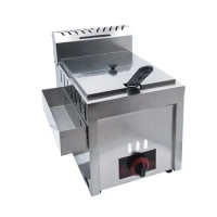 Corndog Chicken Use Gas Propane Deep Fat Fryer Griddle Commercial Double Fry with Fryer for Sale