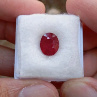 Batu permata natural red ruby + Memo GLI