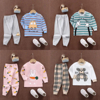 ชุดนอนเด็ก เสื้อแขนยาว+ขายาวเด็ก ชุดเซ็ท เสื้อผ้าเด็ก ผ้าcotton size 73-100 CXT08 คําแนะนําการขายที่