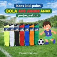Kaos kaki polos BOLA AVO JUNIOR ANAK panjang selutut Hitam putih KUNING BIRU ORANYE MERAH Biru