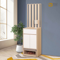 WAKUHOME 瓦酷家具Ollie日式北歐風2尺屏風鞋櫃(含穿鞋椅)-寬60*深40*高200cm