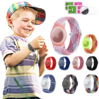 Bracelet for Kids AirTag, Nylon Stretch Braided Air Tag Wristband, Protective Case GPS Tracker Holder,Watch Band Toddler Child