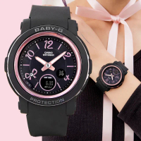 【CASIO 卡西歐】BABY-G 迷人緞帶 蝴蝶結 古靈精怪雙顯錶-黑(BGA-290RA-1A)