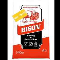 Plastik PP bison Berkualitas Ukr 10x15 & 12x25 Berat 240gr