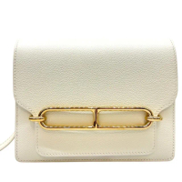 【Hermes 愛馬仕】Mni Roulis豬鼻子包(白色/玫瑰金釦/Z刻)
