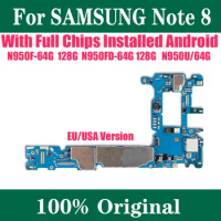 For Samsung Galaxy Note 8 N950F N950U N950FD 64GB Motherboard Unlocked SM-N950F SM-N950FD logic board EU Version Original 128GB