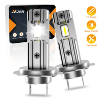 MZGN 2Pcs H7 Mini LED Headlight H18 30W for Car Head Lamp No Fan CSP White Super Bright Auto Light Bulb 12V Plug and Play