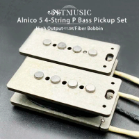 Precision Alnico 5 4-String Bass Pickup High Output-11.5K for P Bass With Grey Fiber Bobbin and Brown Enamelled Wire