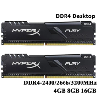 HyperX RAM DDR4 16GB 8GB 4GB 32GB 2133 2400 2666MHz 3200MHz 3600MHz 1.2V PC4-21300 25600 28800 19200 DIMM 288pin Desktop Memory